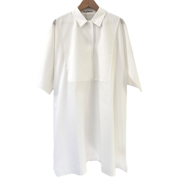 NWT Acne Studios Sena Poplin Dress - White - Size EU 36 (US 4/6) - Picture 1 of 4